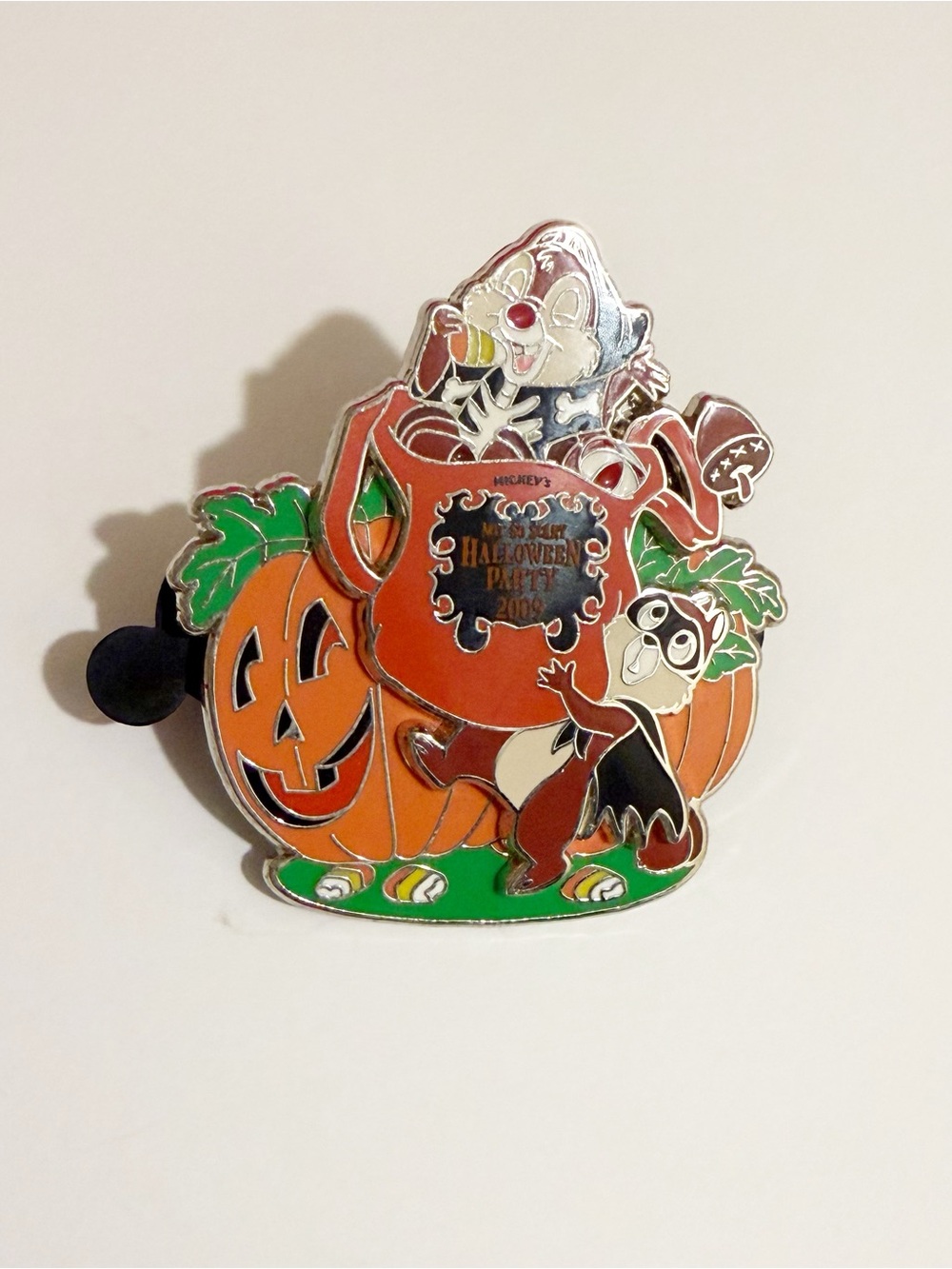 Disney Orange Pumpkin Trick-or-Treat Pin with Green Accents